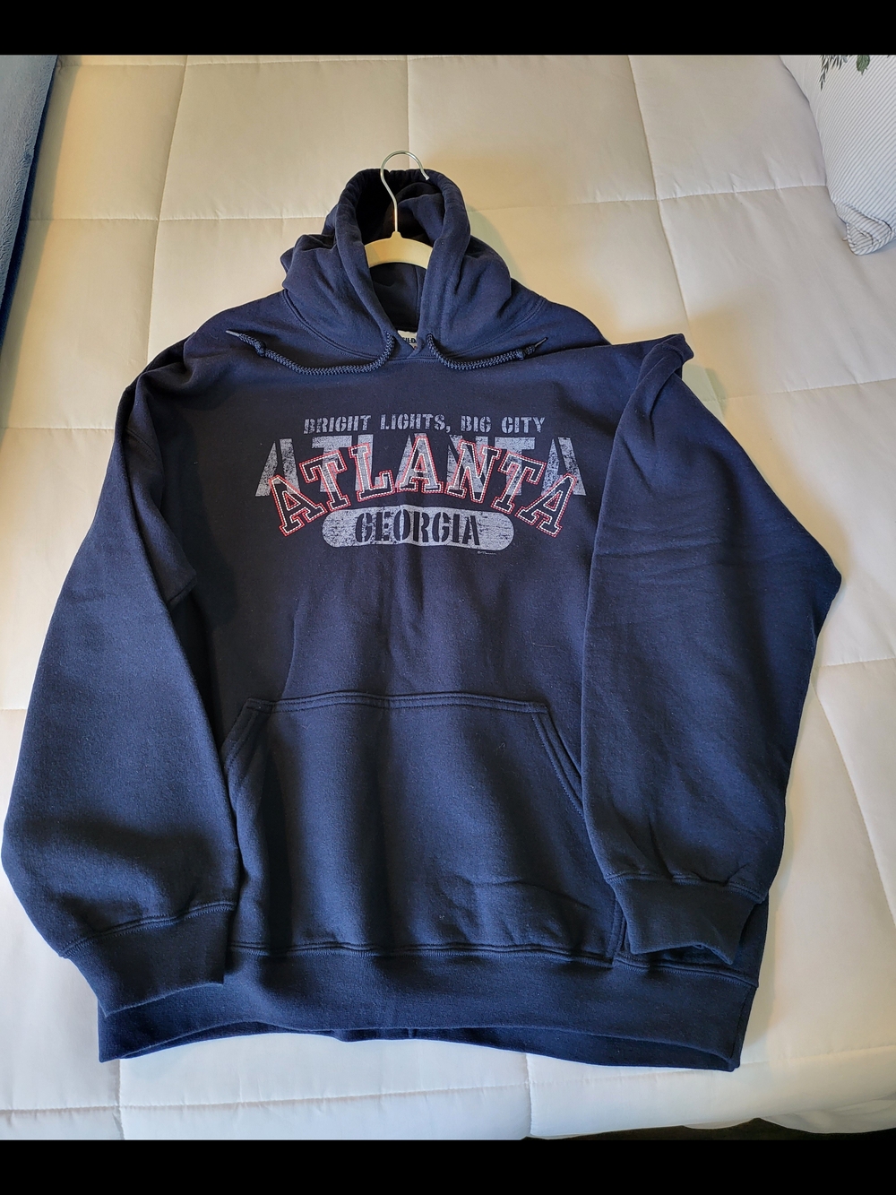 Gildan XL Navy Atlanta Georgia Graphic Hoodie